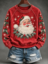 Women's Casual Christmas Print Long-Sleeved Sweatshirt