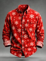 Men's Christmas-Print Casual Shirt