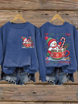 🦌Buy 3 Get 15% Off🦌Retro Christmas Funny Snowman I'm Fine, It's Fine Just Having A Meltdown Print Sweatshirt