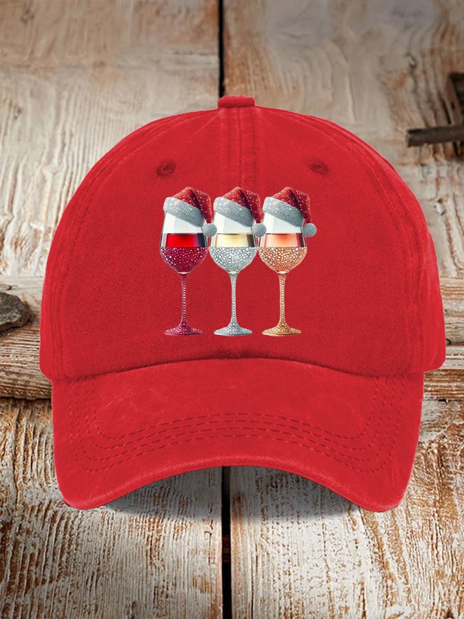 🦌Buy 3 Get 15% Off🦌Unisex Christmas Red Wine Glass Print Hat
