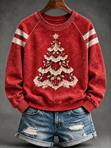 Women's Christmas Comfortable Raglan Sleeve Crew Neck Sweatshirt
