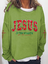 🦌Buy 3 Get 15% Off🦌Women's Jesus the Reason For The Season Printed Sweatshirt