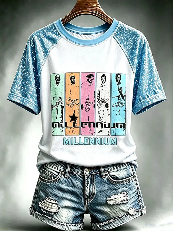 Bedrucktes Damen-T-Shirt für Tourneemusik