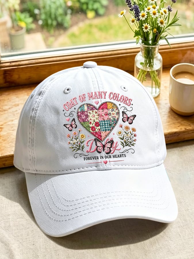 Retro Coat Of Many Colors Forever In Our Hearts Print Baseball Cap
