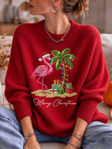 Women's Flamingo Christmas Print Sweatshirt