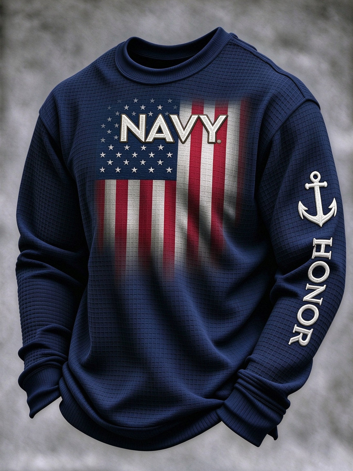 Men's Veteran-Print Casual Sweatshirt