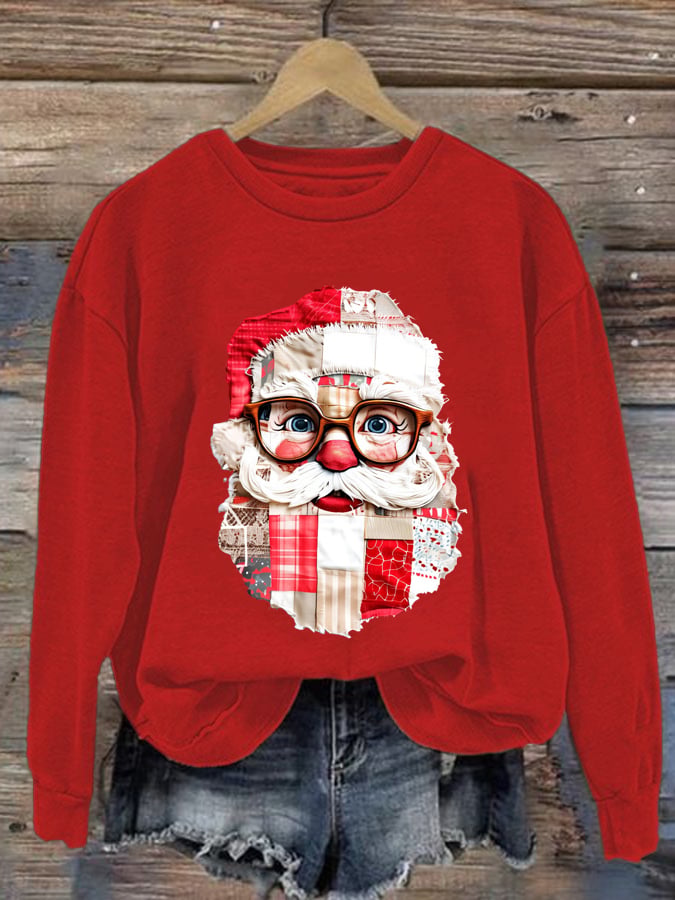 🦌Buy 3 Get 15% Off🦌Retro Santa Claus Print Sweatshirt