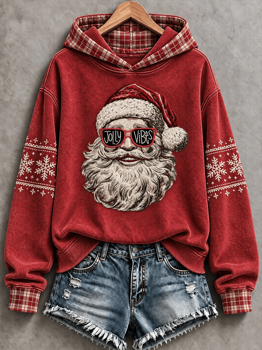 Women's Christmas Santa Print Hoodie
