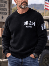 Men's Veteran DD-214 Print Casual Sweater