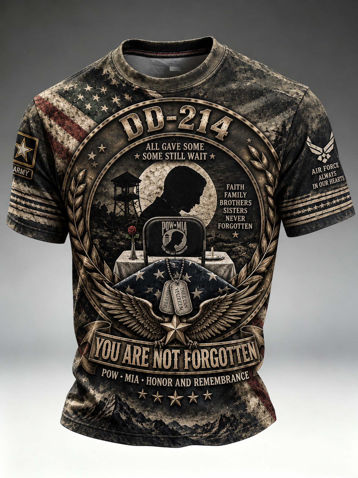 Men's Veterans Day Printed Casual Tops