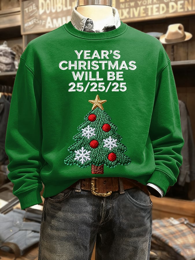 🔥Buy $69 save 10%🔥Men's Retro This Christmas 25/25/25 In 2025 Years Print Sweatshirt