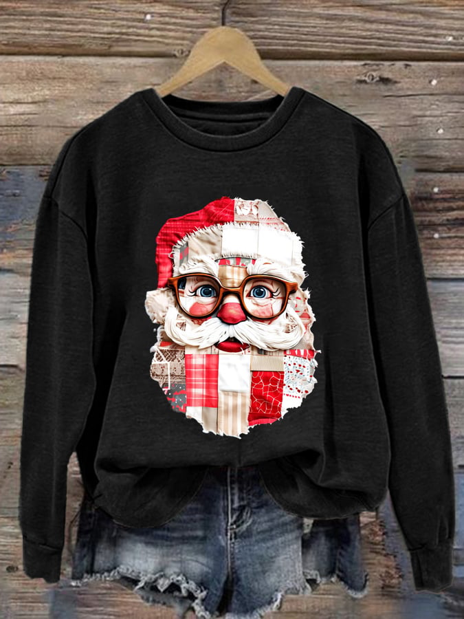 🦌Buy 3 Get 15% Off🦌Retro Santa Claus Print Sweatshirt