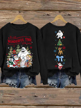 🦌Buy 3 Get 15% Off🦌Retro Christmas The Most Wonderful Time Of The Year Print Sweatshirt