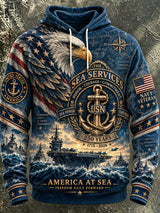 Men's US Navy Printed Hoodie