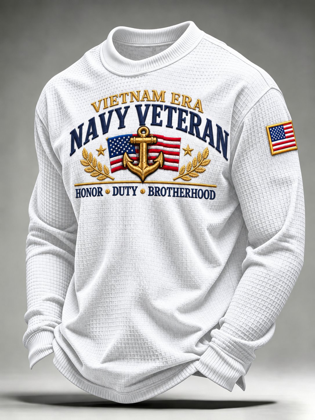 Men's U.S. Veterans Printed Waffle-Knit Top