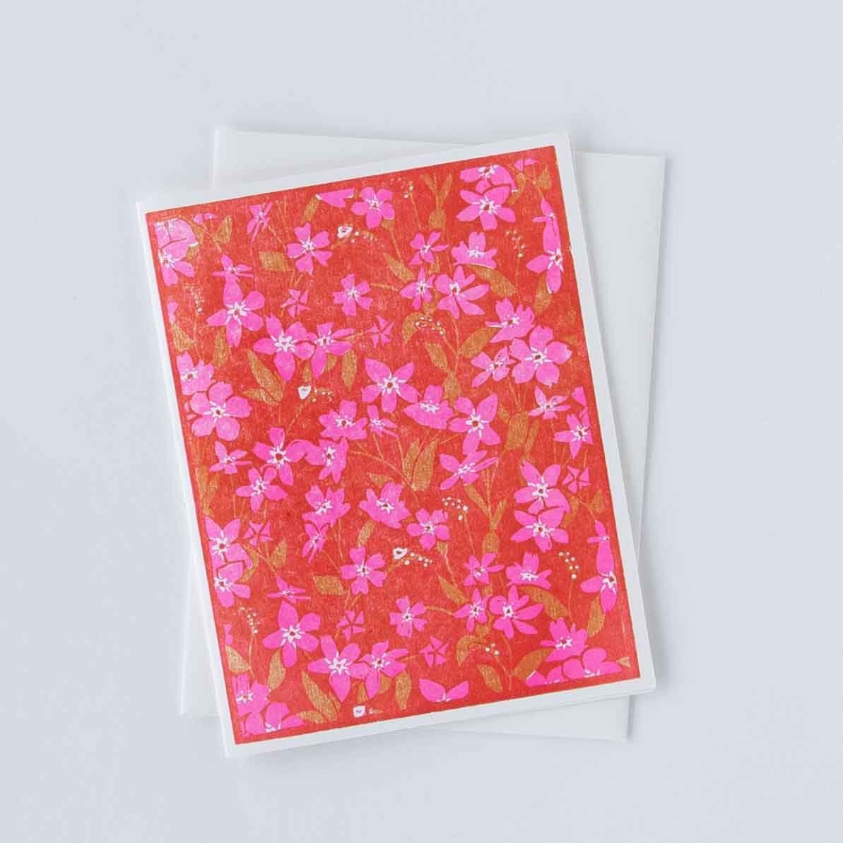 Forget Me Not (Orange) Letterpress Card
