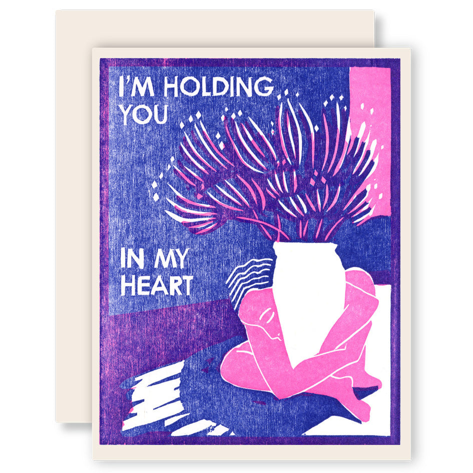 I'm Holding You in My Heart Letterpress Sympathy Card