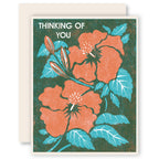 Thinking of You (Hibiscus) Letterpress Card