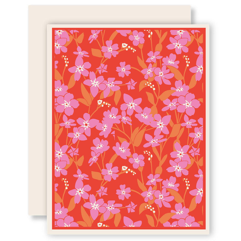 Forget Me Not (Orange) Letterpress Card