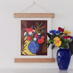 Blue Vase Bouquet Letterpress Art Print