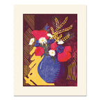 Blue Vase Bouquet Letterpress Art Print