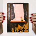 One Day at a Time Letterpress Art Print