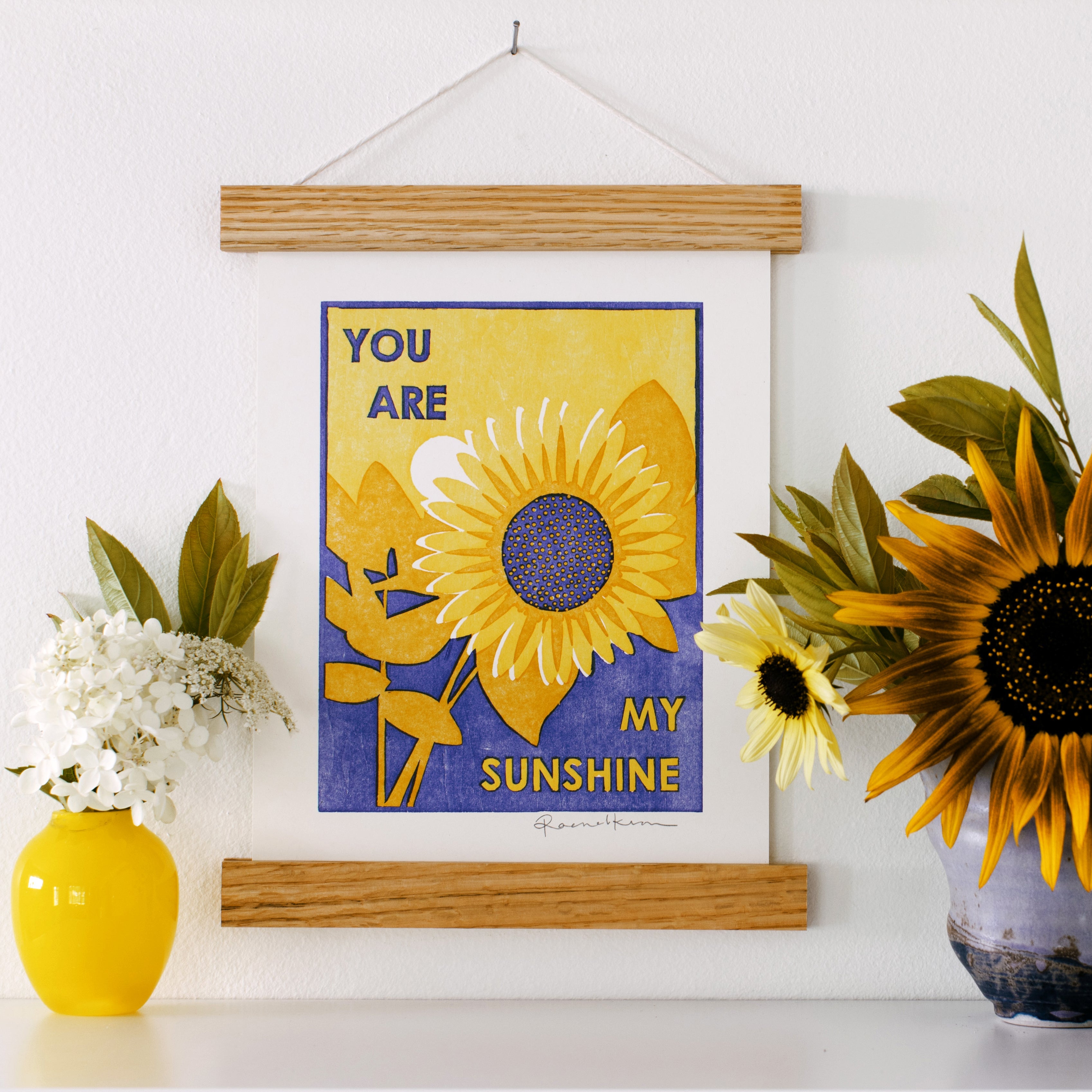 You Are My Sunshine Letterpress Art Print