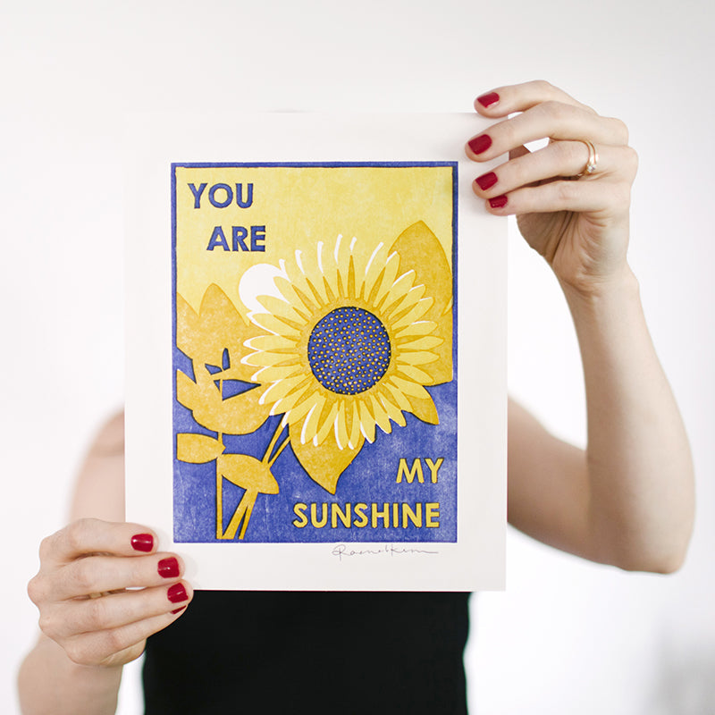You Are My Sunshine Letterpress Art Print
