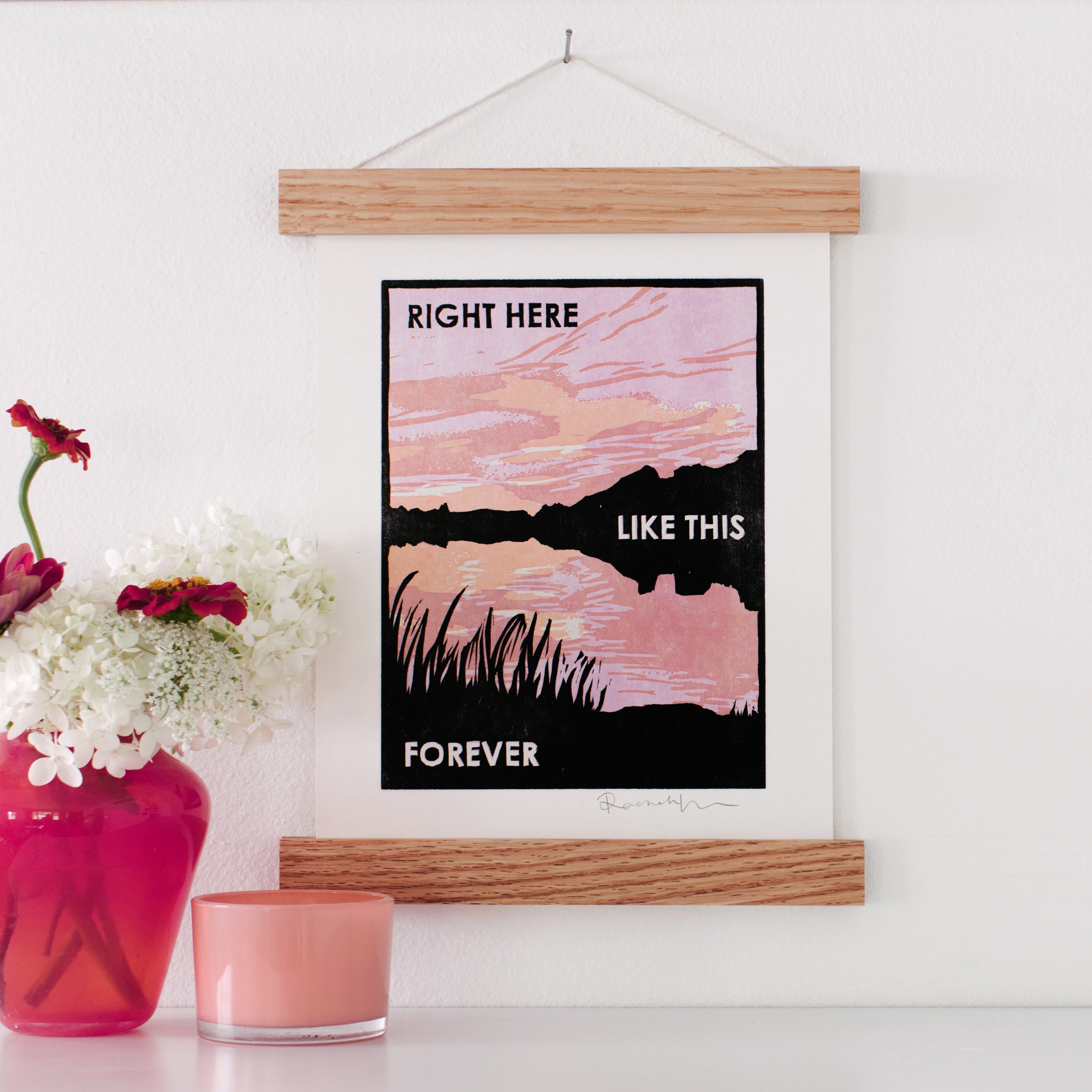 Right Here Like This Letterpress Art Print