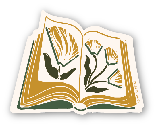 Book Flowers (Yellow) Ecofriendly Sticker