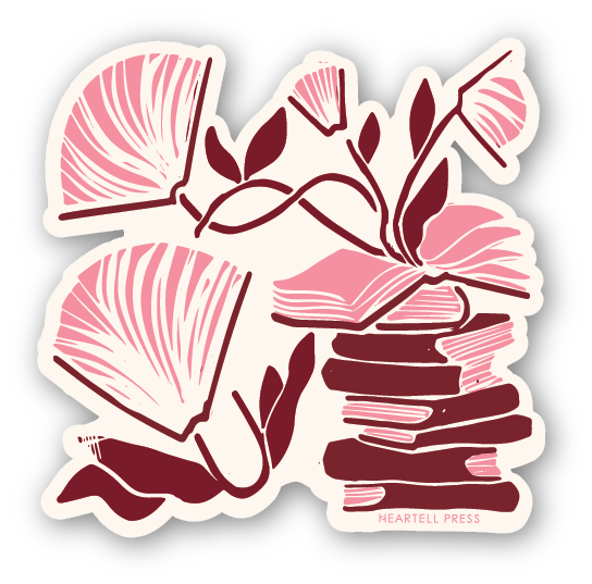 Book Flowers (Pink) Ecofriendly Sticker