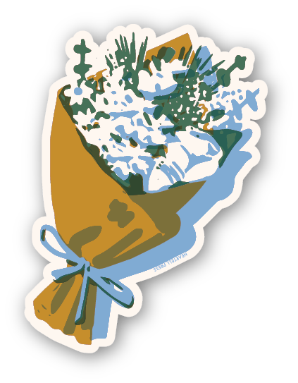 Brown Paper Bouquet Ecofriendly Sticker
