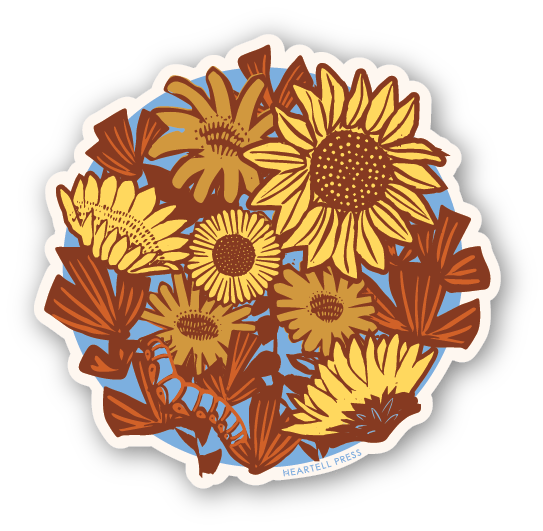 Sunflower Bunch (Blue) Ecofriendly Sticker