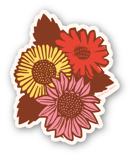 Sunflower Bunch (Pink) Ecofriendly Sticker