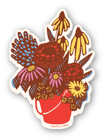Flower Bucket Ecofriendly Sticker