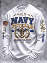 Men's Veteran-Print Casual Sweatshirt
