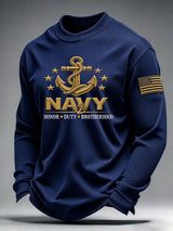 Men's U.S. Veterans Printed Waffle-Knit Top