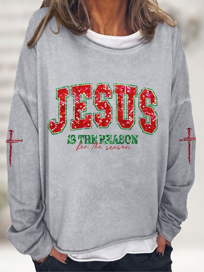 🦌Buy 3 Get 15% Off🦌Women's Jesus the Reason For The Season Printed Sweatshirt