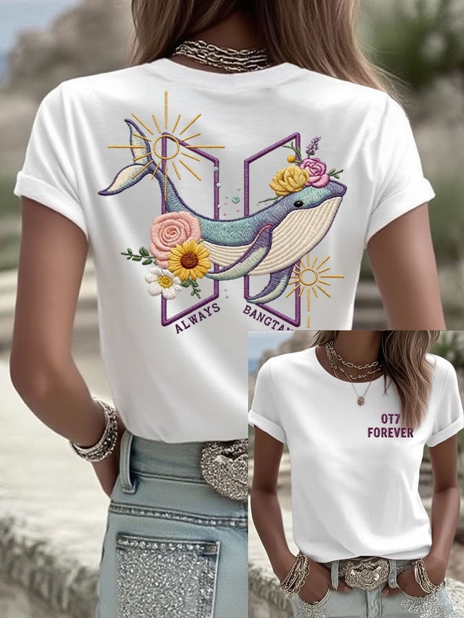 Women's K-pop  Print Casual T-Shirt