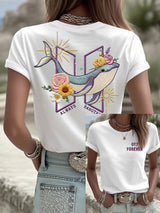 Women's K-pop  Print Casual T-Shirt