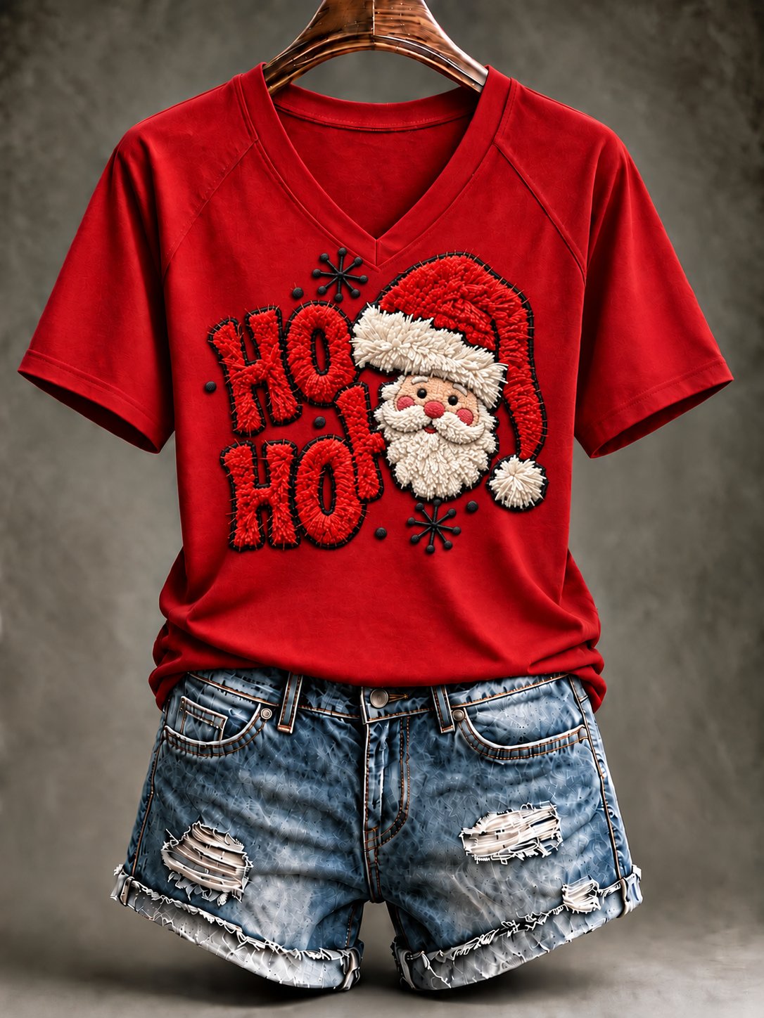 Women's Christmas Print Short-Sleeved T-Shirt