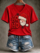Women's Christmas Print Short-Sleeved T-Shirt