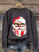 🦌Buy 3 Get 15% Off🦌Retro Santa Claus Print Sweatshirt