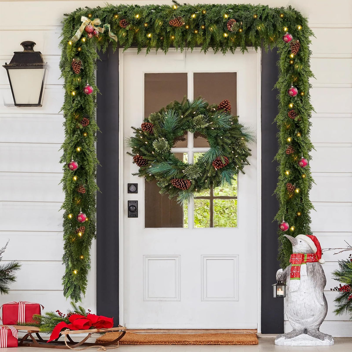 🏆2025 HOT SALE💥Pre-lit Christmas Cedar Garland