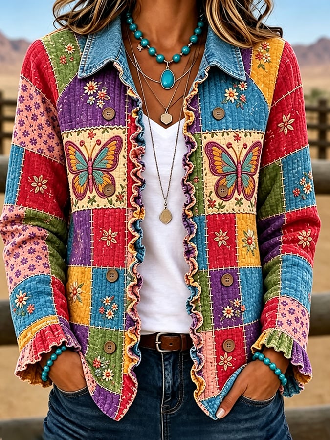 Women's Printed Casual Cardigan
