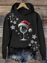 🦌Buy 3 Get 15% Off🦌Women's Christmas Red Wine Glass Print Casual Sweatshirt