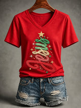 Women's Jesus Christmas Print Casual T-shirt