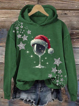 🦌Buy 3 Get 15% Off🦌Women's Christmas Red Wine Glass Print Casual Sweatshirt