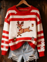 🦌Buy 3 Get 15% Off🦌Women's Casual Christmas Animal Art Print Sweater