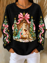 Women's Retro Christmas Print Hoodie